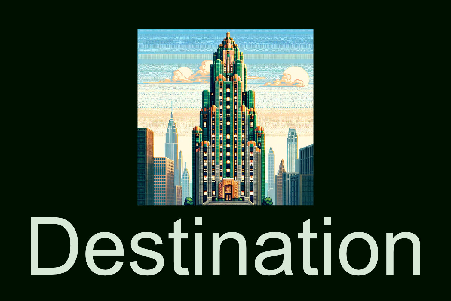 Art Deco Inspired 8 bit image of Manhattan New York